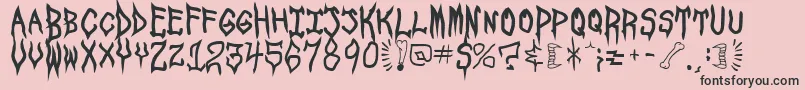 SpookshowUndead-Schriftart – Schwarze Schriften auf rosa Hintergrund