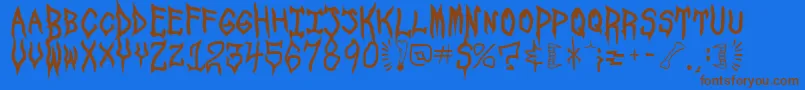 Шрифт SpookshowUndead – коричневые шрифты на синем фоне