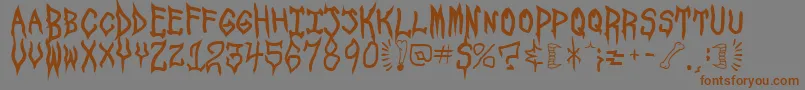 SpookshowUndead Font – Brown Fonts on Gray Background