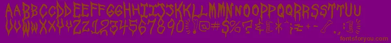 SpookshowUndead Font – Brown Fonts on Purple Background