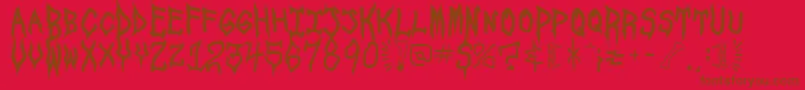 SpookshowUndead Font – Brown Fonts on Red Background