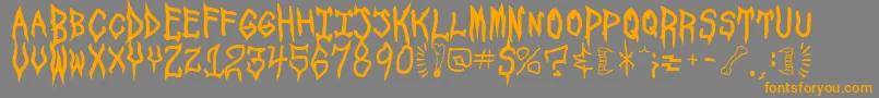 SpookshowUndead Font – Orange Fonts on Gray Background