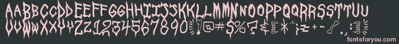 SpookshowUndead Font – Pink Fonts on Black Background