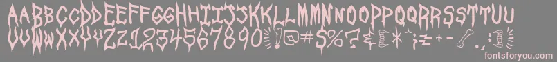 SpookshowUndead Font – Pink Fonts on Gray Background