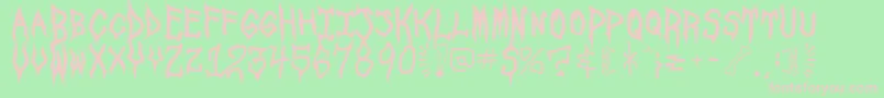 SpookshowUndead-fontti – vaaleanpunaiset fontit vihreällä taustalla