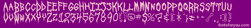 SpookshowUndead Font – Pink Fonts on Purple Background