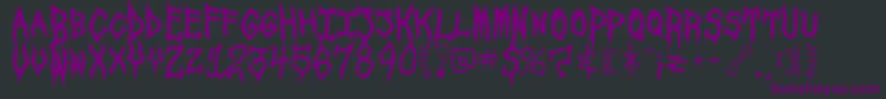 Шрифт SpookshowUndead – фиолетовые шрифты на чёрном фоне