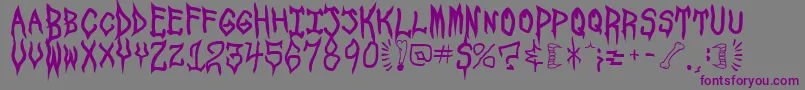SpookshowUndead-fontti – violetit fontit harmaalla taustalla