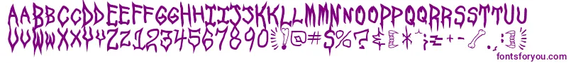 SpookshowUndeadフォントについての詳細 フォントSpookshowUndead – 紫色のフォント