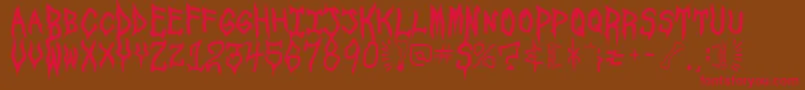 SpookshowUndead Font – Red Fonts on Brown Background