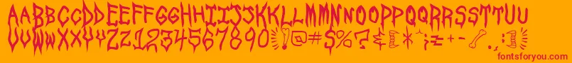 SpookshowUndead-fontti – punaiset fontit oranssilla taustalla