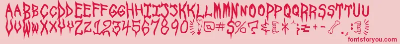 Lisätietoja SpookshowUndead-fontista SpookshowUndead-fontti – punaiset fontit vaaleanpunaisella taustalla