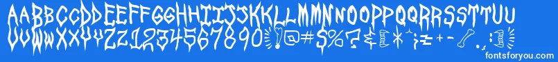 SpookshowUndead Font – White Fonts on Blue Background