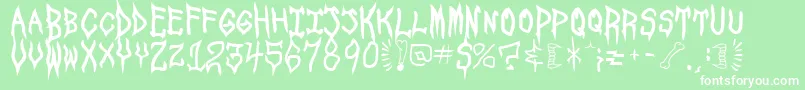 SpookshowUndead Font – White Fonts on Green Background
