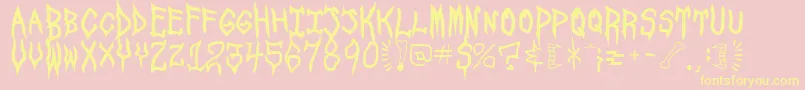 SpookshowUndead Font – Yellow Fonts on Pink Background