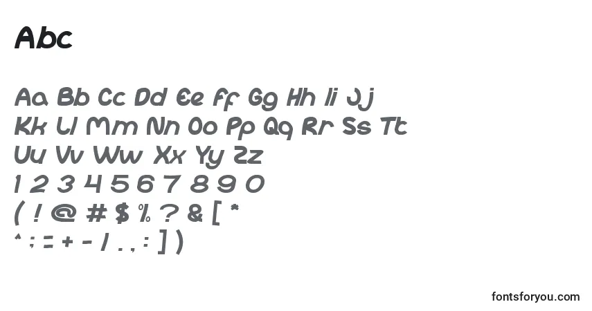 Schriftart Abc – Alphabet, Zahlen, spezielle Symbole