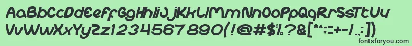 フォントAbc – 緑の背景に黒い文字