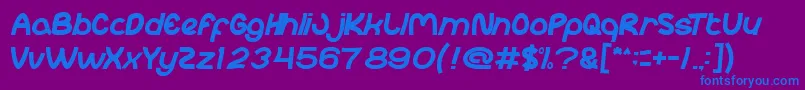 フォントAbc – 紫色の背景に青い文字