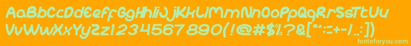 Abc Font – Green Fonts on Orange Background