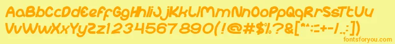 Abc Font – Orange Fonts on Yellow Background