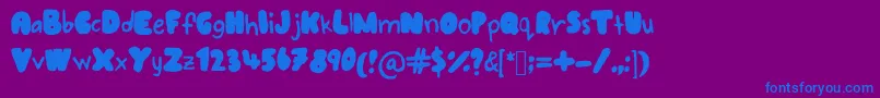 Bubblewriting Font – Blue Fonts on Purple Background