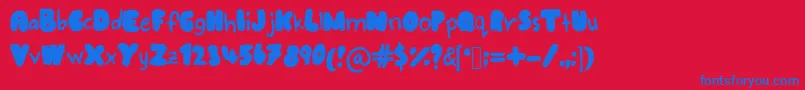 Bubblewriting Font – Blue Fonts on Red Background