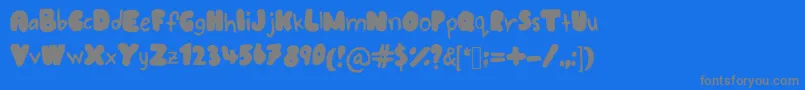 フォントBubblewriting – 青い背景に灰色の文字