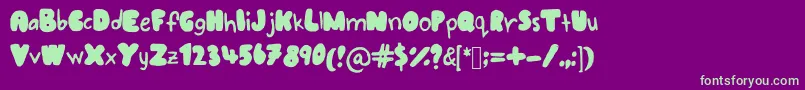 Bubblewriting Font – Green Fonts on Purple Background