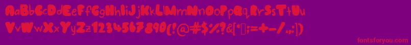 Bubblewriting Font – Red Fonts on Purple Background