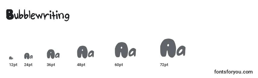 Bubblewriting Font Sizes