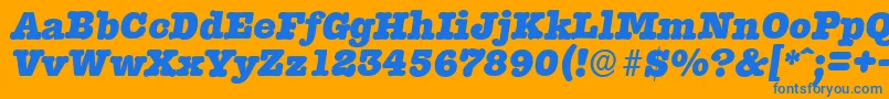 TypewriterserialHeavyItalic Font – Blue Fonts on Orange Background