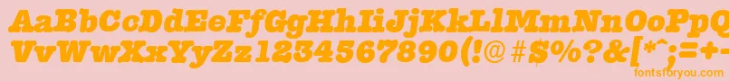 TypewriterserialHeavyItalic-Schriftart – Orangefarbene Schriften auf rosa Hintergrund