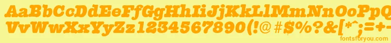 TypewriterserialHeavyItalic Font – Orange Fonts on Yellow Background