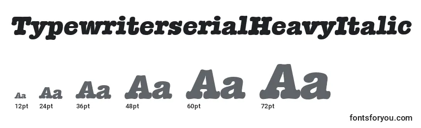 Размеры шрифта TypewriterserialHeavyItalic