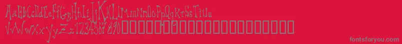 Dreadlox Font – Gray Fonts on Red Background