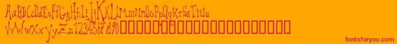 フォントDreadlox – オレンジの背景に赤い文字