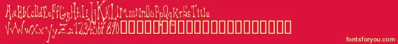 Dreadlox Font – Yellow Fonts on Red Background