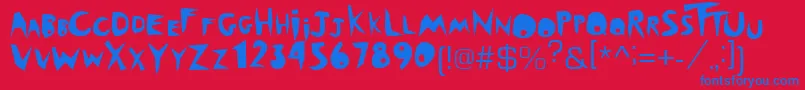 Outback-Schriftart – Blaue Schriften auf rotem Hintergrund