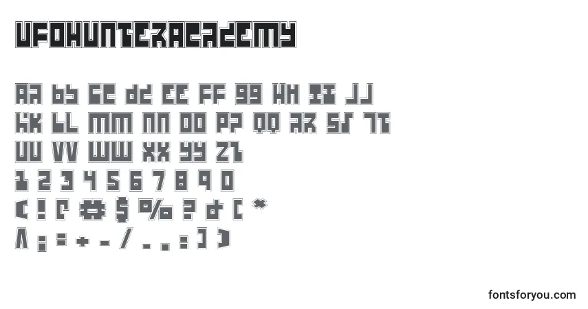 UfoHunterAcademy-fontti – aakkoset, numerot, erikoismerkit