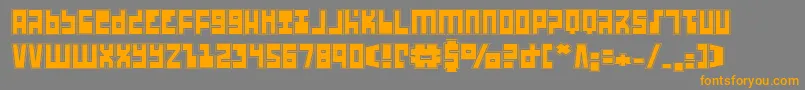 UfoHunterAcademy-Schriftart – Orangefarbene Schriften auf grauem Hintergrund