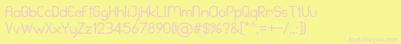 BelinademoRegular-fontti – vaaleanpunaiset fontit keltaisella taustalla
