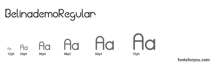 Размеры шрифта BelinademoRegular