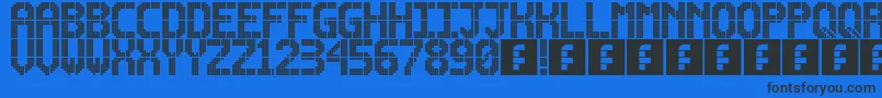 フォントLightdot16x10 – 黒い文字の青い背景