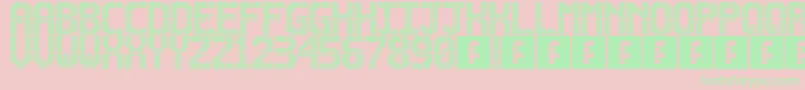 Lightdot16x10-Schriftart – Grüne Schriften auf rosa Hintergrund