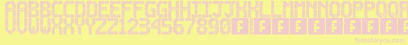 フォントLightdot16x10 – ピンクのフォント、黄色の背景