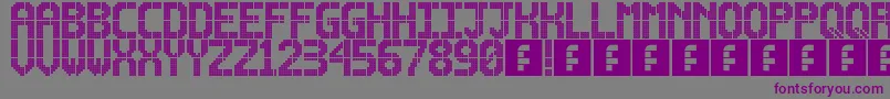 フォントLightdot16x10 – 紫色のフォント、灰色の背景