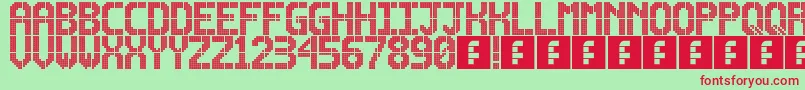 フォントLightdot16x10 – 赤い文字の緑の背景
