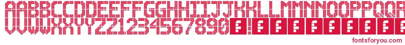 フォントLightdot16x10 – 白い背景に赤い文字