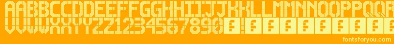 Lightdot16x10 Font – Yellow Fonts on Orange Background