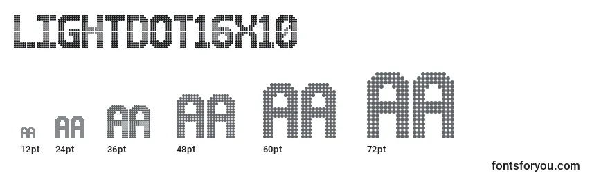Lightdot16x10 Font Sizes